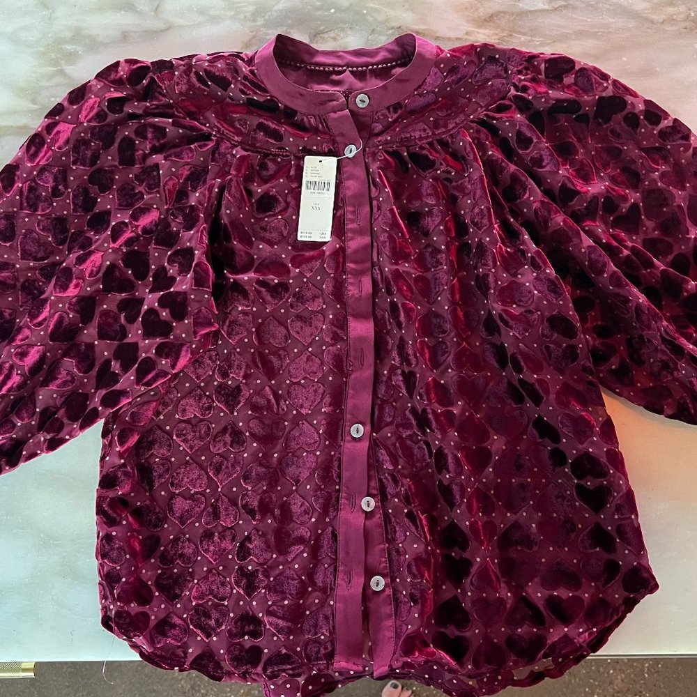Maeve by Anthropologie sheer heart blouse